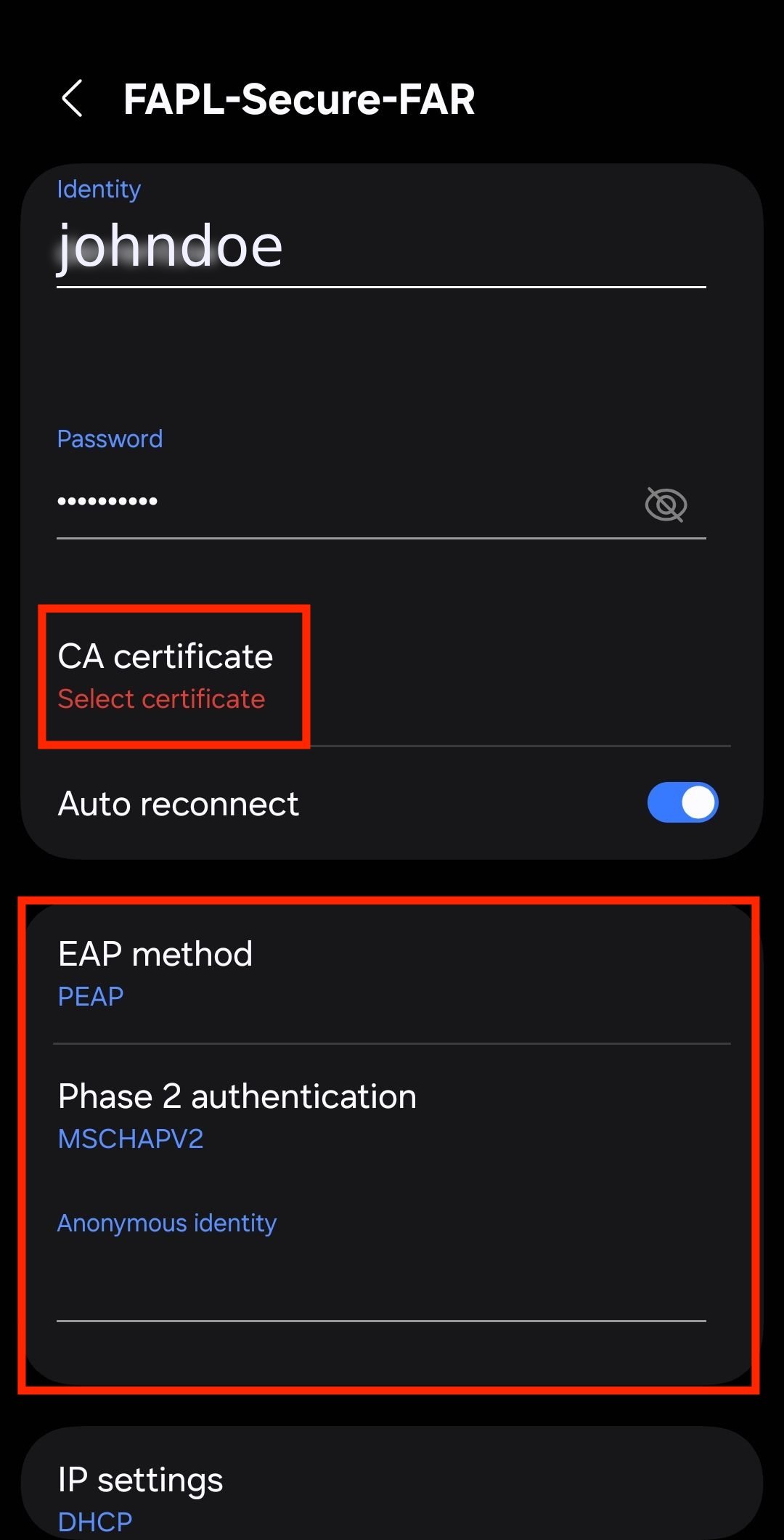 Advanced settings